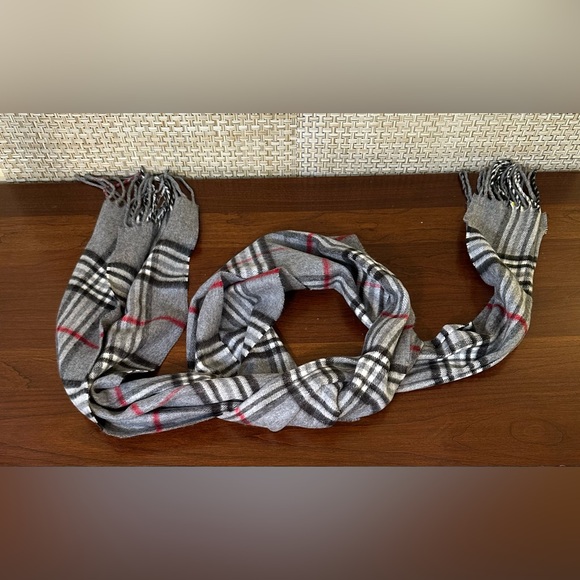 NWT Heather Gray Tartan Plaid Cashmink Scarf by V.FRAAS Germany - Picture 5 of 6